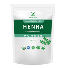 Vedicaon Natural Organic 100% Herbal Henna Powder for Natural Hair Coloring, Lawsonia inermis, Protects hair from Damage - 100gm